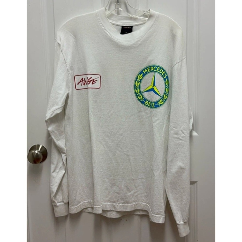 AWGE Mercedes Benz ASAP Rocky Size Medium Long Sleeve T-shirt Tee White